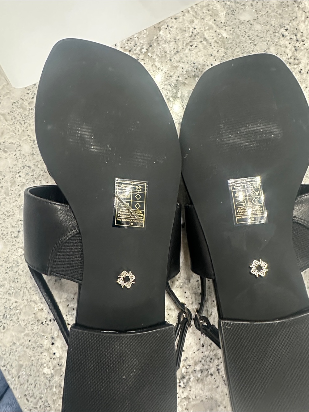 NEW Black Women's Leather Toe-Post Sandals with Decorative Medallion - Picture 5 of 5